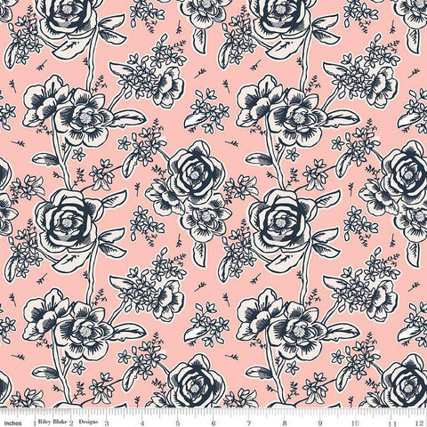 Ciao Bella Floral C12771 Blush by Riley Blake Designs - Flowers - Quilting Cotton Fabric