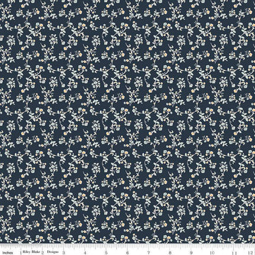 SALE Ciao Bella Vines C12773 Midnight - Riley Blake Designs - Floral Flowers Leaves - Quilting Cotton Fabric