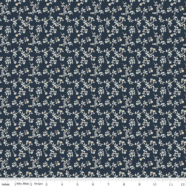 SALE Ciao Bella Vines C12773 Midnight by Riley Blake Designs - Floral Flowers Leaves - Quilting Cotton Fabric