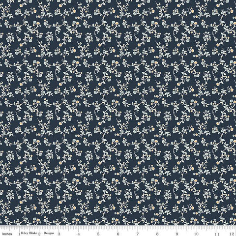 Ciao Bella Vines C12773 Midnight by Riley Blake Designs - Floral Flowers Leaves - Quilting Cotton Fabric