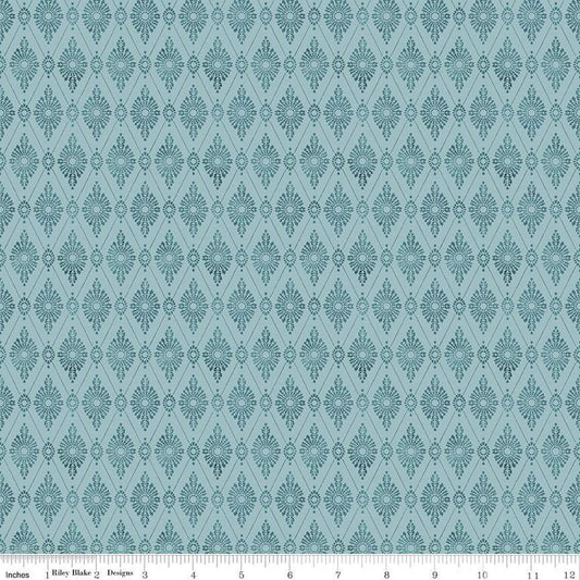 SALE Mon Cheri Diamond Damask C12652 Mist - Riley Blake Designs - Tone-on-Tone - Quilting Cotton Fabric