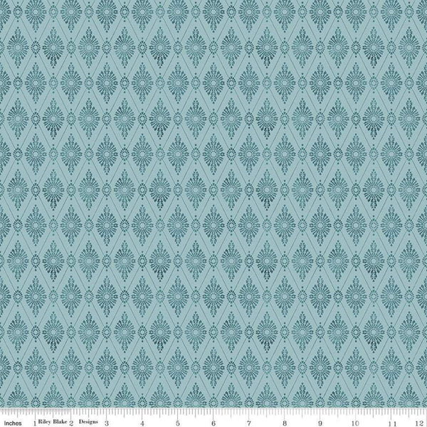 Mon Cheri Diamond Damask C12652 Mist - Riley Blake Designs - Tone-on-Tone - Quilting Cotton Fabric