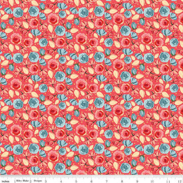 SALE Mon Cheri Roses C12653 Poppy - Riley Blake Designs - Floral Flowers - Quilting Cotton Fabric