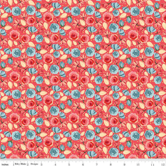 SALE Mon Cheri Roses C12653 Poppy - Riley Blake Designs - Floral Flowers - Quilting Cotton Fabric