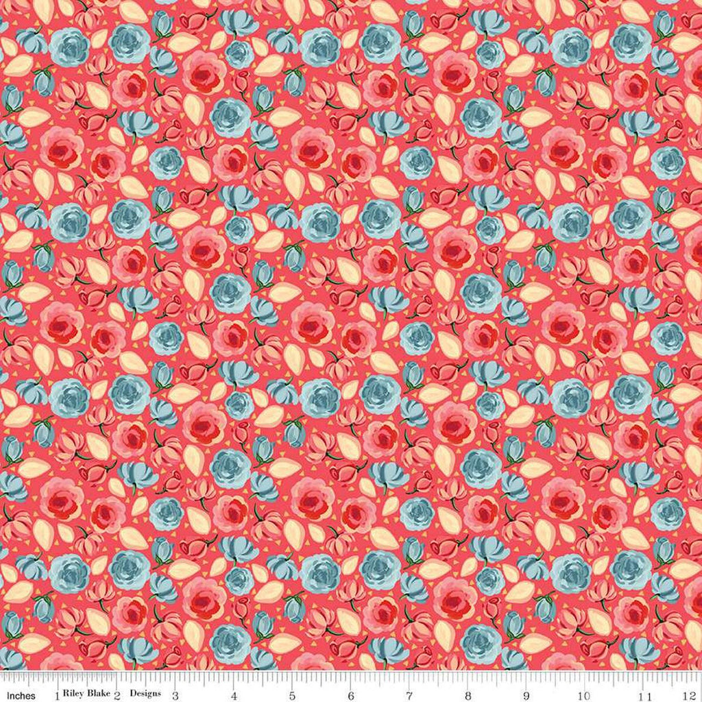 SALE Mon Cheri Roses C12653 Poppy - Riley Blake Designs - Floral Flowers - Quilting Cotton Fabric