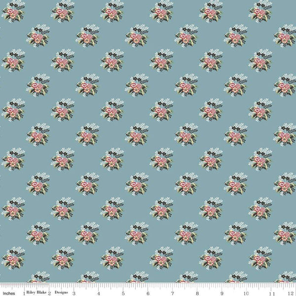 SALE Sense and Sensibility Barton Cottage C12820 - Riley Blake - Jane Austen Historical Reproduction Flowers Floral - Quilting Cotton