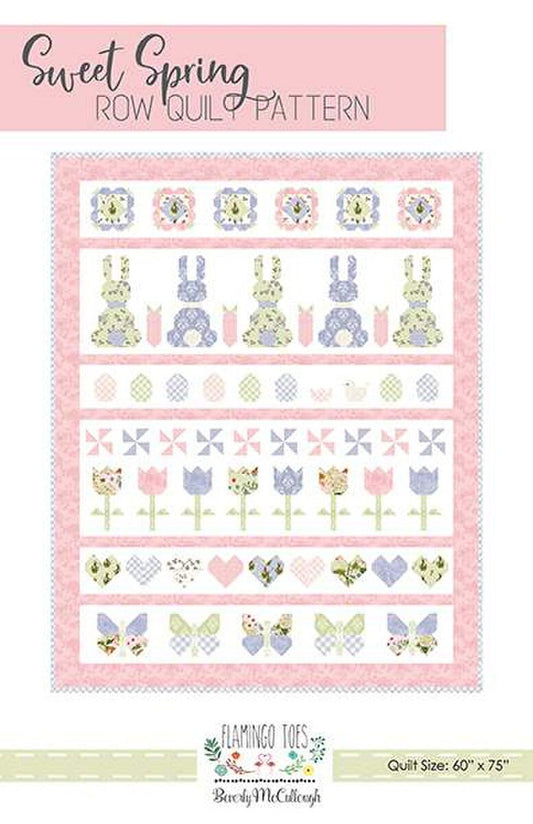 DEAL Sweet Spring Row Quilt PATTERN P138 - Beverly McCullough - Riley Blake - INSTRUCTIONS Only - Pieced Fat Quarter Friendly