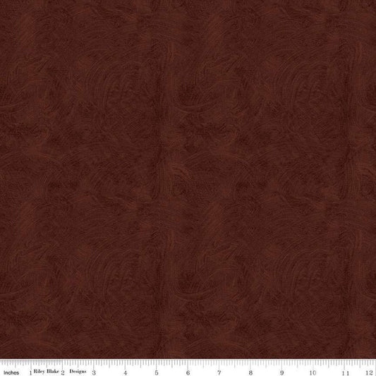 Fat Quarter End of Bolt - Ride the Range Brush C12744 Chocolate - Riley Blake Designs - Tone-on-Tone Semi-Solid - Quilting Cotton Fabric