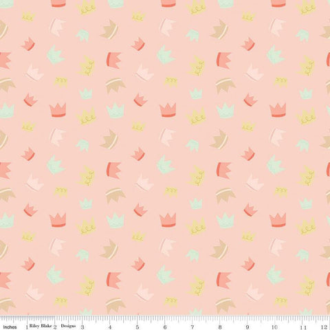 It's a Girl Crowns C13322 Blush - Riley Blake Designs - Children's - Quilting Cotton Fabric
