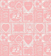 SALE Be Mine Valentine Frames C12784 Pink - Riley Blake Designs - Valentine's Day Vintage Valentines Pink White - Quilting Cotton Fabric