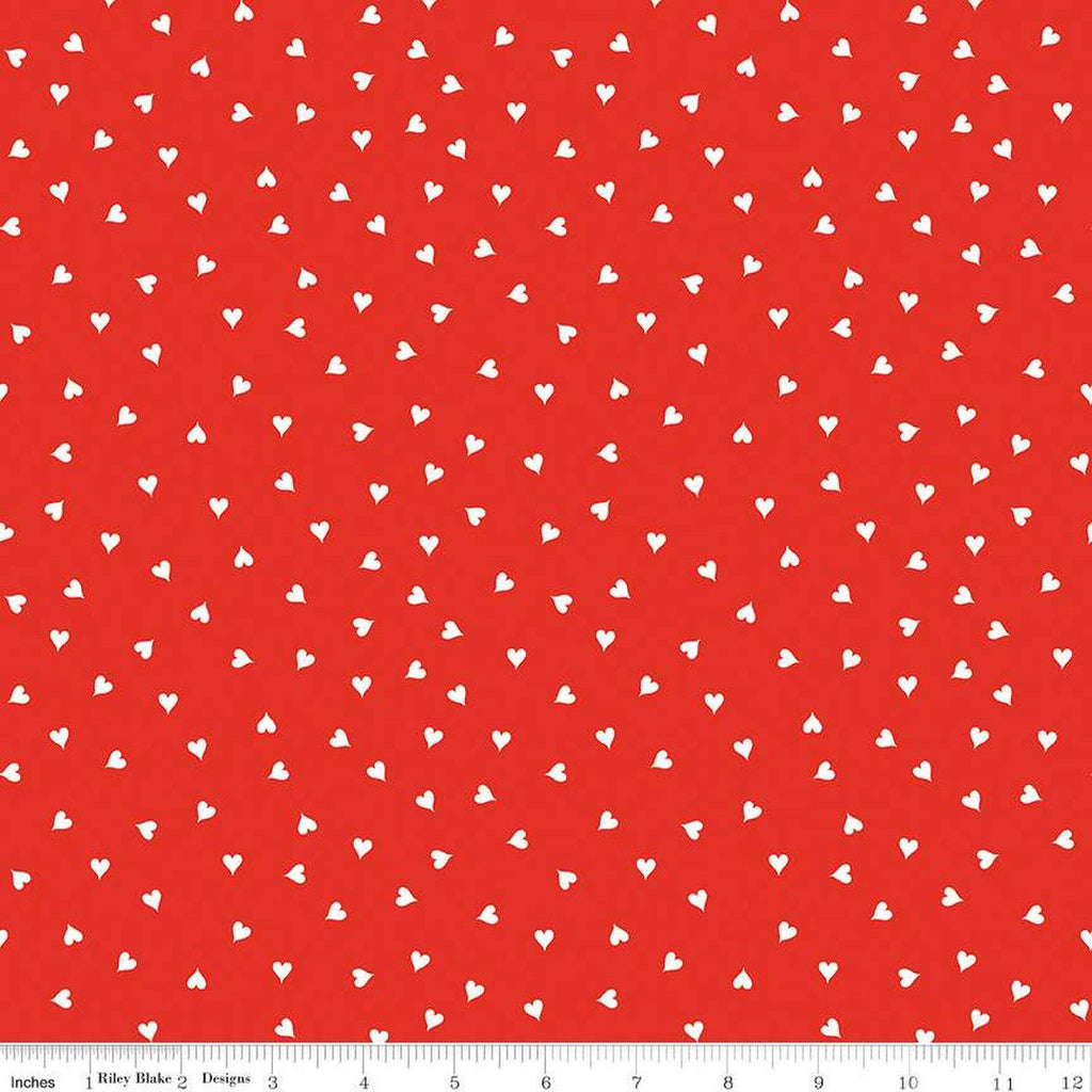 Be Mine Valentine Small Hearts C12788 Red by Riley Blake Designs - Valentine's Day Valentines Red White - Quilting Cotton Fabric