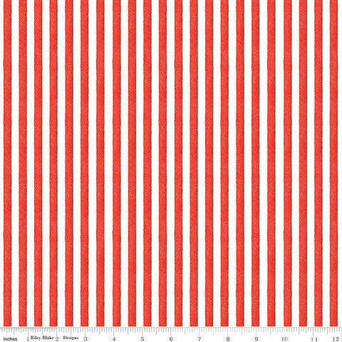 Be Mine Valentine Candy Stripe C12789 Red by Riley Blake Designs - Valentine's Day Textured Stripes White - Quilting Cotton Fabric