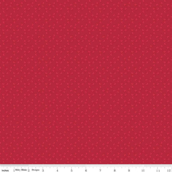 CLEARANCE Cheerfully Red C for Cheerful C13315 Redwood - Riley Blake Designs - Letter "C" - Quilting Cotton Fabric