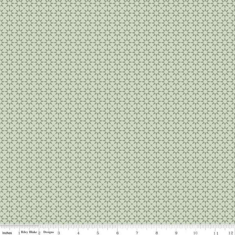 30" End of Bolt - Gingham Fields Starbursts C13354 Pistachio - Riley Blake Designs - Geometric - Quilting Cotton Fabric