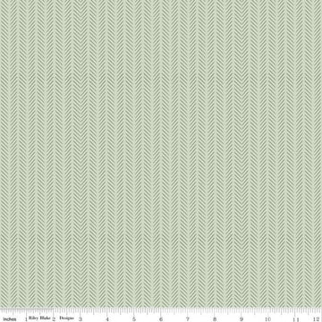 18" End of Bolt Piece - Gingham Fields Diagonals C13355 Pistachio - Riley Blake Designs - Columns Herringbone - Quilting Cotton Fabric
