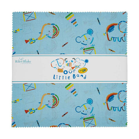 SALE Our Little Band Layer Cake 10" Stacker Bundle - Riley Blake Designs - 42 piece Precut Pre cut - Crayola - Quilting Cotton Fabric