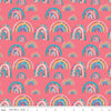 SALE Kindness, Always Rainbows CD13022 Coral - Riley Blake Designs - DIGITALLY PRINTED Rainbow - Quilting Cotton