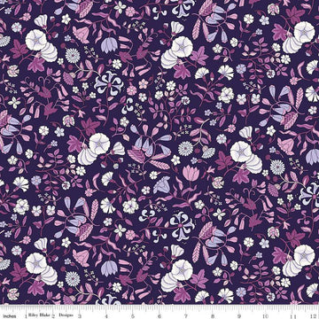 Fat Quarter End of Bolt - Flower Show Botanical Jewel Wildflower Field A 01666828A - Riley Blake - Liberty Fabrics - Quilting Cotton Fabric