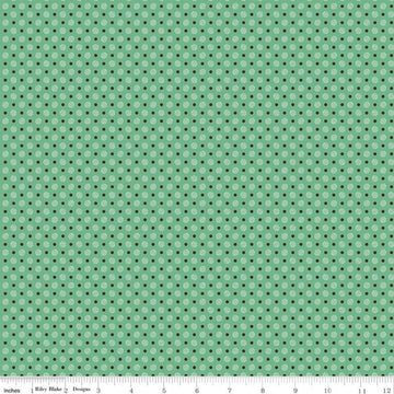 27" End of Bolt - CLEARANCE Calico Polka Dot C12845 Alpine - Riley Blake  - Lori Holt - Dotted Dots - Quilting Cotton