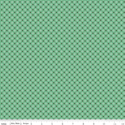 27" End of Bolt - CLEARANCE Calico Polka Dot C12845 Alpine - Riley Blake  - Lori Holt - Dotted Dots - Quilting Cotton