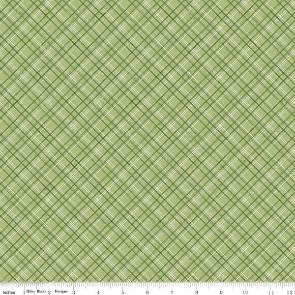 SALE Calico Plaid C12847 Lettuce - Riley Blake Designs - Lori Holt - Diagonal - Quilting Cotton Fabric