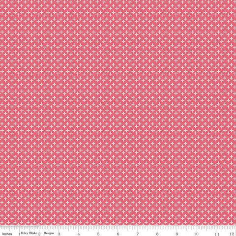 SALE Calico Daisy C12852 Tea Rose - Riley Blake Designs - Lori Holt - Floral Plus-Shaped Flowers - Quilting Cotton Fabric