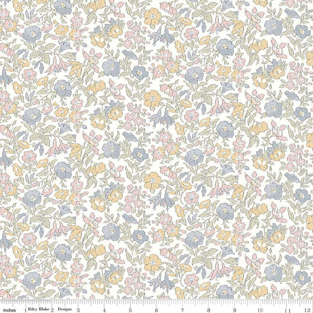Flower Show Pebble Mamie Flower A 01666834A - Riley Blake Designs - Floral Flowers - Liberty Fabrics - Quilting Cotton Fabric