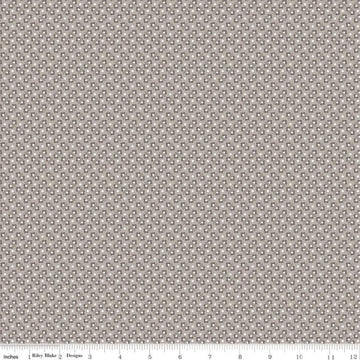 DEAL Calico Flowerbed C12853 Pewter - Riley Blake Designs - Lori Holt - Floral Flowers Geometric - Quilting Cotton Fabric