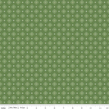 SALE Calico Starshine C12854 Basil - Riley Blake Designs - Lori Holt - Asterisks Medallions - Quilting Cotton Fabric