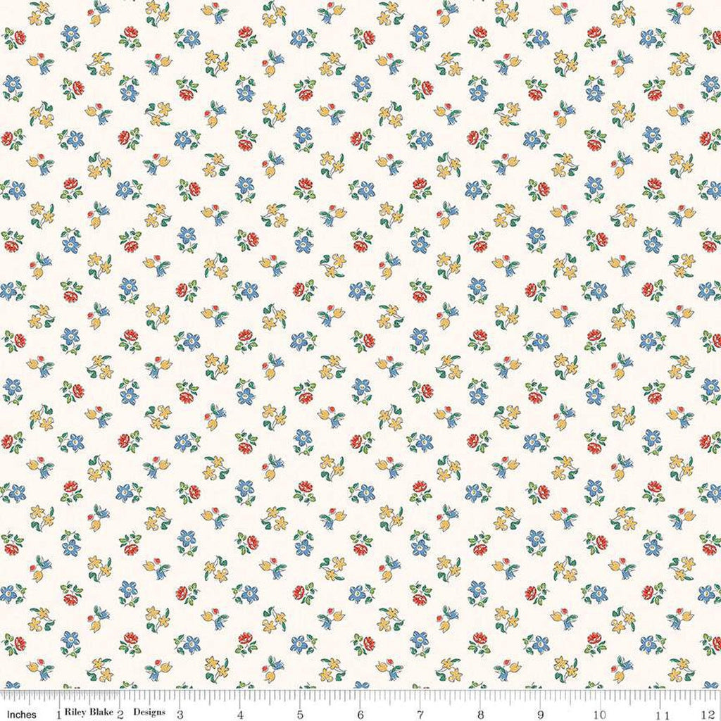 The Collector's Home Curiosity Brights Spring Buds A 01666810A - Riley Blake - Floral - Liberty Fabrics - Quilting Cotton Fabric