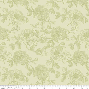 SALE Springtime Tonal C12814 Fern - Riley Blake Designs - Floral Flowers Tone-on-Tone Easter - Quilting Cotton Fabric
