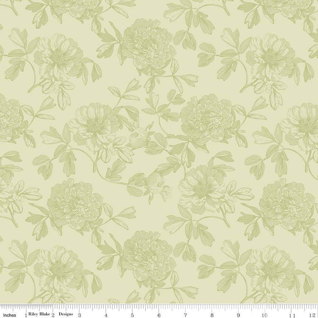 Springtime Tonal C12814 Fern by Riley Blake Designs - Floral Flowers Tone-on-Tone Easter - Quilting Cotton Fabric