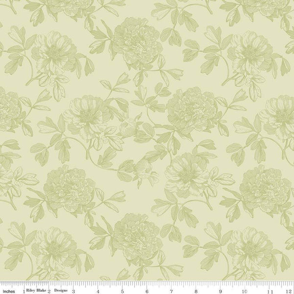 SALE Springtime Tonal C12814 Fern by Riley Blake Designs - Floral Flowers Tone-on-Tone Easter - Quilting Cotton Fabric