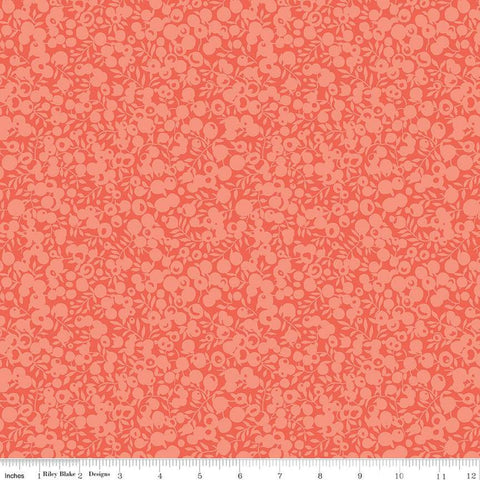 SALE The Wiltshire Shadow Collection 01666521A Flamingo Pink - Riley Blake - Tonal Leaves Berries  - Liberty Fabrics -Quilting Cotton Fabric