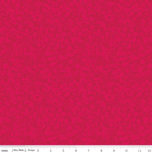 CLEARANCE The Wiltshire Shadow Collection 01666523A Bright Fuchsia - Riley Blake - Tonal Leaves  - Liberty Fabrics - Quilting Cotton