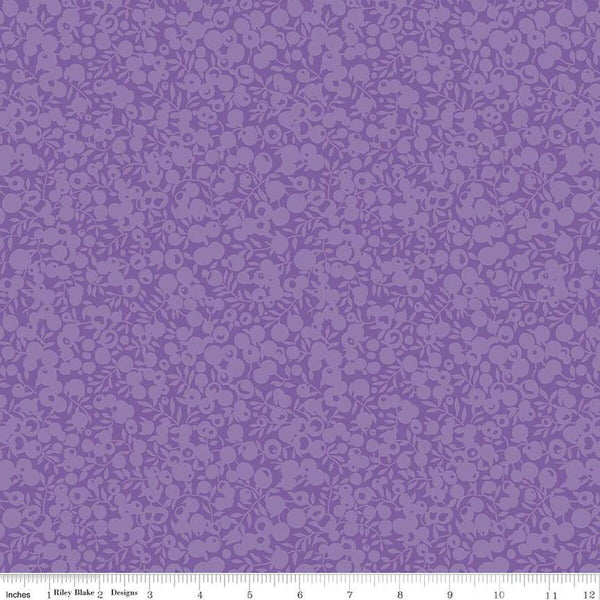 SALE The Wiltshire Shadow Collection 01666531A Hyacinth - Riley Blake - Tonal Leaves Berries  - Liberty Fabrics - Quilting Cotton Fabric