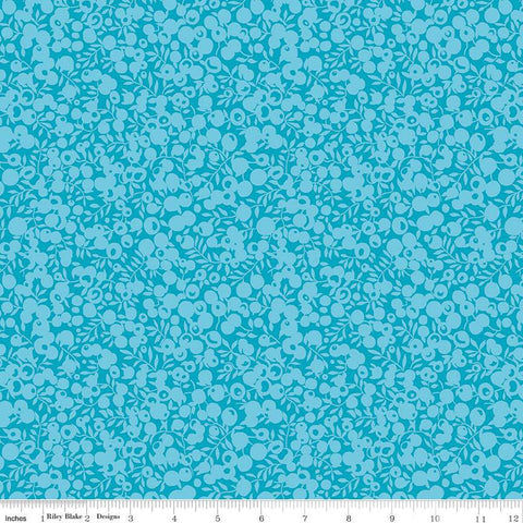 CLEARANCE The Wiltshire Shadow Collection 01666544A Pool Blue - Riley Blake - Tonal Leaves  - Liberty Fabrics - Quilting Cotton Fabric