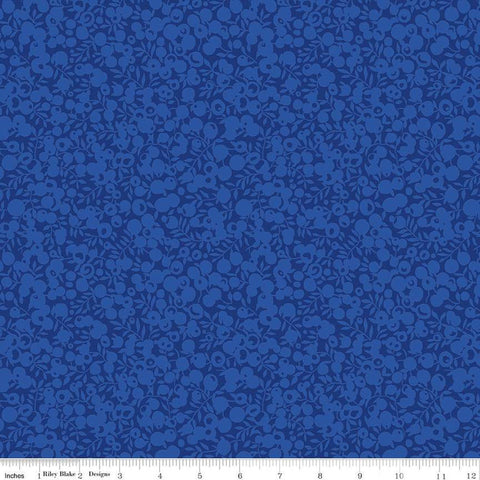 SALE The Wiltshire Shadow Collection 01666546A Nautical Blue - Riley Blake - Tonal Leaves Berries  - Liberty Fabrics -Quilting Cotton Fabric