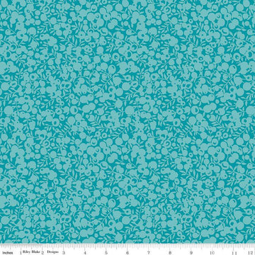 SALE The Wiltshire Shadow Collection 01666553A Aquamarine - Riley Blake - Tonal Leaves Berries  - Liberty Fabrics - Quilting Cotton Fabric