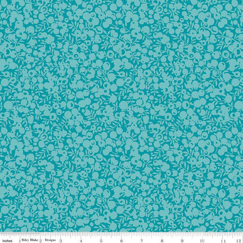 SALE The Wiltshire Shadow Collection 01666553A Aquamarine - Riley Blake - Tonal Leaves Berries  - Liberty Fabrics - Quilting Cotton Fabric