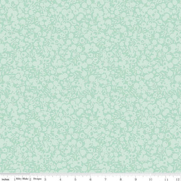 SALE The Wiltshire Shadow Collection 01666556A Mint - Riley Blake - Tonal Leaf Leaves Berries  - Liberty Fabrics - Quilting Cotton Fabric