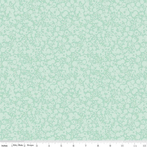 SALE The Wiltshire Shadow Collection 01666556A Mint - Riley Blake - Tonal Leaf Leaves Berries  - Liberty Fabrics - Quilting Cotton Fabric
