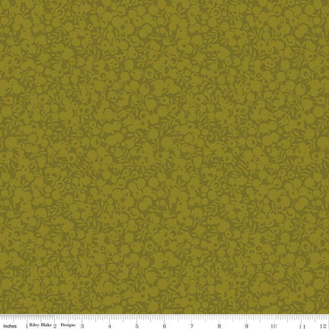 SALE The Wiltshire Shadow Collection 01666563A Olive - Riley Blake - Tonal Leaf Leaves Berries  - Liberty Fabrics - Quilting Cotton Fabric