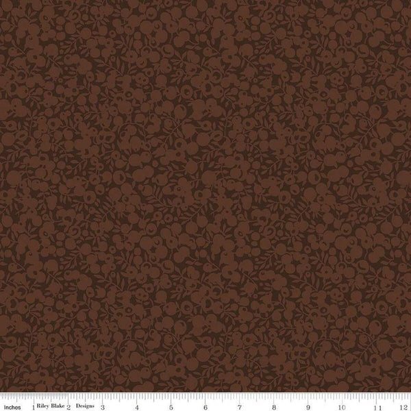 SALE The Wiltshire Shadow Collection 01666564A Chestnut - Riley Blake - Tonal Leaves Berries  - Liberty Fabrics - Quilting Cotton Fabric