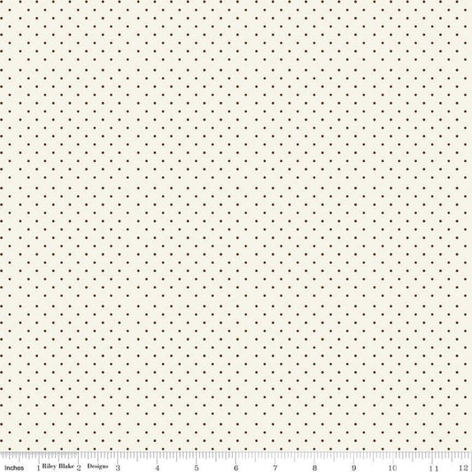 DEAL Springtime Dots C12816 Cream - Riley Blake Designs - Polka Dot Dotted - Quilting Cotton Fabric