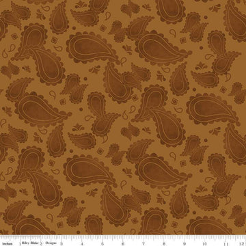 DEAL Ride the Range Paisley C12742 Burnt Sienna - Riley Blake Designs - Tone-on-Tone Paisleys - Quilting Cotton Fabric