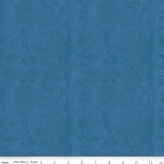 SALE Ride the Range Brush C12744 Denim - Riley Blake Designs - Tone-on-Tone Semi-Solid - Quilting Cotton Fabric