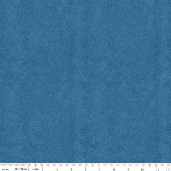 SALE Ride the Range Brush C12744 Denim - Riley Blake Designs - Tone-on-Tone Semi-Solid - Quilting Cotton Fabric