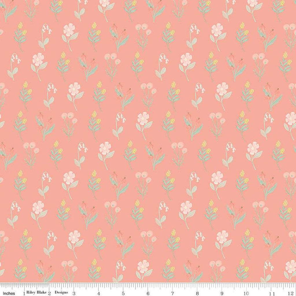 It's a Girl Floral C13324 Coral - Riley Blake Designs - Flowers Flower - Quilting Cotton Fabric