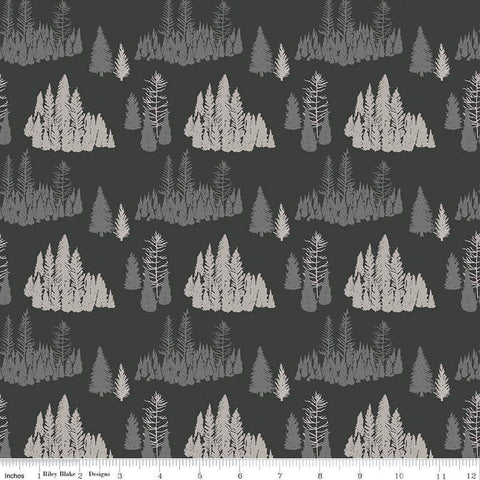 Big Game Trees C12971 Charcoal - Riley Blake Designs - Pines Pine Tree - Quilting Cotton Fabric